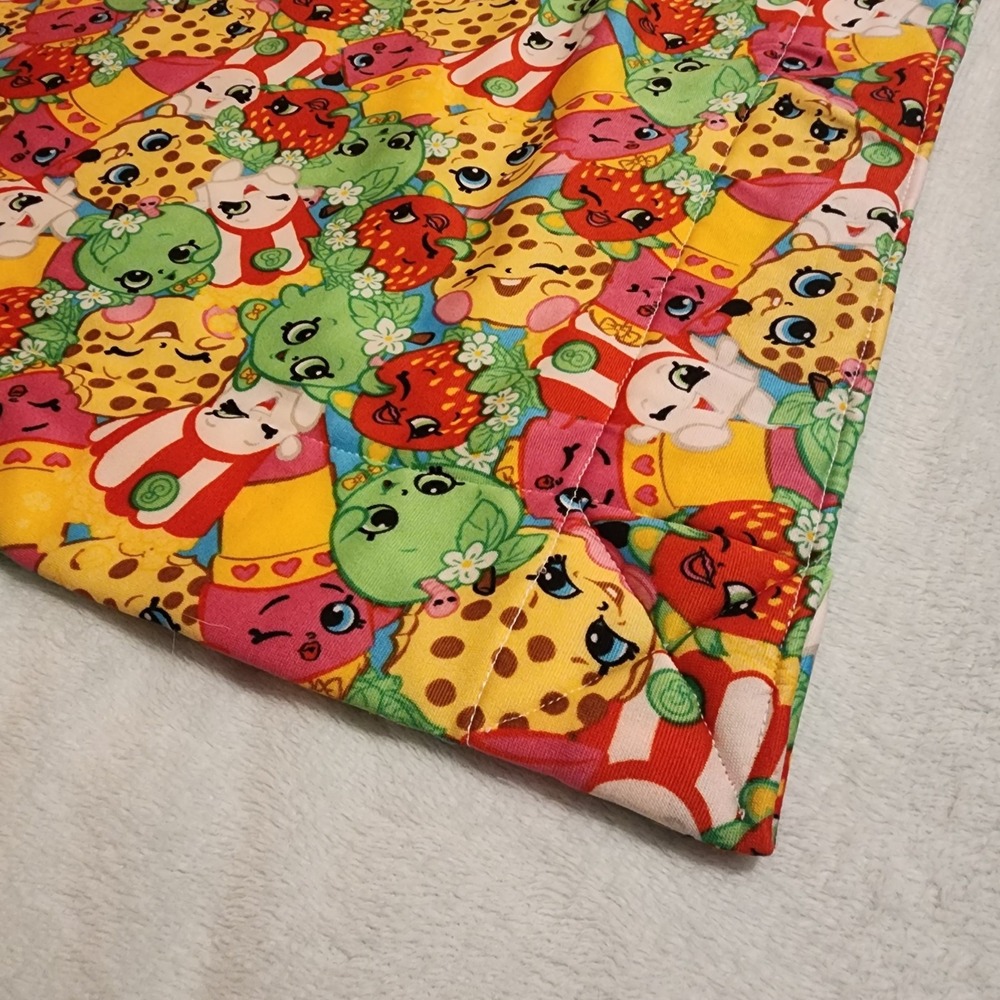 Hand Made Sewn SHOPKINS Crib Blanket Nursery Play Mat Jersey Knit Super Soft